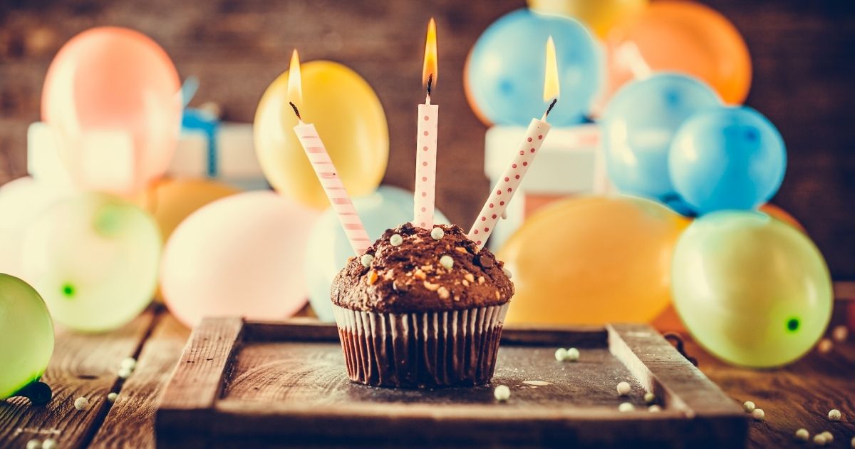 Image of a cupcake with candles to support the text about how having to pay for the person celebrating their birthday is a culture shock in the US.