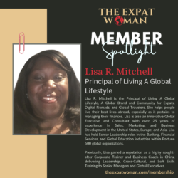 Member Spotlight graphic image of Lisa Mitchell with her photo and bio